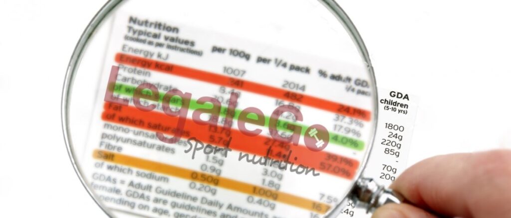 Etiqueta de complementos alimenticios